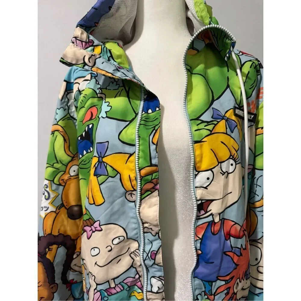 Members only x Nickelodeon Rugrats all over windbreaker jacket L